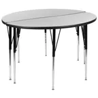image of Flash Furniture XU-GRP-A48-HCIRC-GY-T-A-GG Activity Table 2‑Piece Set, 47.5" Dia., Height, Laminate Black Edge