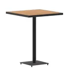 image of Flash Furniture XU-HW1045-3232-GG - 32" Bar Height Table, 40" H x 30-35" W/D, Teak Resin Top, Frame, Glides