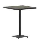 image of Flash Furniture XU-HW1045-3232-GY-GG 32" Bar Height Table, Square Gray Poly Resin Top, Metal Frame, 40" H