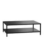 image of Flash Furniture XU-T6R60USO-2T-BK-GG Patio Table, 45"W x 32"D x 15"H, 300 lbs, Steel Top, Base, Black Glides