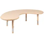 image of Flash Furniture YU-YCX-004-2-MOON-TBL-NAT-GG Table, 65x35 in, Height 14-1/2-23-3/4", Natural, 220 lbs, Seats 8