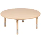 image of Flash Furniture YU-YCX-005-2-ROUND-TBL-NAT-GG Table 45" Round Plastic Top, Height 14.5"-23.75" 220 lbs Seats 8