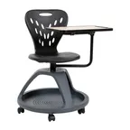 image of Flash Furniture YU-YCX-019-BK-GG Laikyn Black Mobile Desk Chair with 360 Degree Rotation and Under Seat Storage