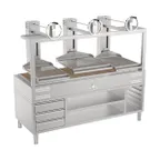 image of Mibrasa GMBMC200-3GR 82" Charcoal Parrilla Grill w/ (3) Adjustable Grills and Complete Stand Base