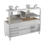 image of Mibrasa GMBMC200 FIRE 82" Charcoal Parrilla Grill w/ (2) Adjustable Grills, Stand Base, Fire Basket