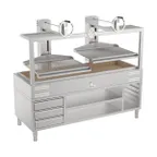 image of Mibrasa GMBMC200 82" Charcoal Parrilla Grill w/ (2) Adjustable Grills and Complete Stand Base