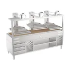 image of Mibrasa GMBMC252-3GR 99" Charcoal Parrilla Grill w/ (3) Adjustable Grills and Complete Stand Base