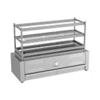 image of Mibrasa RM 115 45" Countertop Robatayaki Charcoal Grill w/ 3 Fixed Tiers