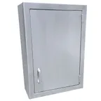 image of IMC Teddy AC-1826 18" Wall-Mounted Accessory Cabinet, 18"W x 4"D x 26"H, 304 Stainless Steel, Polished Finish, Hinged Door
