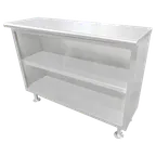 image of IMC Teddy DBC-1836 18"x36" Open Front Stainless Steel Dish Cabinet with Undershelf - 18 Gauge Body