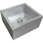 image of IMC Teddy FS-M Mop Sink, Medium Duty, 16"W X 18"D X 7" Deep Bowl, 4" Drain