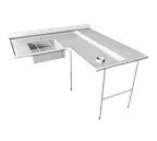 image of IMC Teddy ISDS-48-16 72"x48" Soiled Dishtable,Island / Corner - 16 Gauge S.Steel Top / Right-to-Left