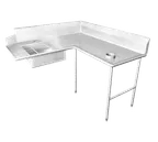 image of IMC Teddy SCSD-120-16 72"x120" Soiled Dishtable,Island / Corner - 16 Gauge Steel Top / Right-to-Left