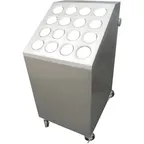 image of IMC Teddy SD16H Stainless Steel Silverware Dispenser w/ Tray Rail, (16) Nylon Cylinders