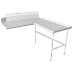 image of IMC Teddy SICD-48 60"x48" Clean Dishtable, Island Style / Corner - 14 Gauge S.Steel / Left to Right