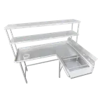 image of IMC Teddy SISD-96-16 60"x96" Soiled Dishtable,Island / Corner - 16 Gauge S.Steel Top / Right-to-Left