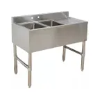 image of Klinger's Trading BAR2DR 37" Underbar Sink Units, 2 Compartment with Right Drainboard