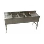 image of Klinger's Trading BAR32D Underbar Sink, 3 Compartment with 2 Drainboards