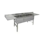 image of GSW USA SE10143DB5 Underbar Sink Units, 3 Compartment with 2 Drainboards