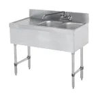 image of Steel Works SWBAR2B36-L 36" Underbar Sink Units, 2 Compartment with Left Drainboard