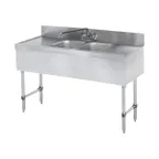 image of Steel Works SWBAR2B48-LR 48" Underbar Sink Units, 2 Compartment with 2 Drainboards