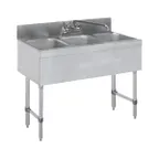 image of Steel Works SWBAR3B38 38" Underbar Sink Units, 3 Compartment without Drainboard