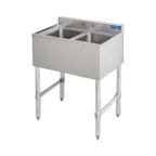 image of Sapphire Manufacturing SMBS-2 Underbar Sink Units, 2 Compartment without Drainboard