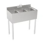 image of Krowne 18-33 Underbar Sink Units, 3 Compartment without Drainboard