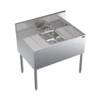 image of Krowne KR24-31C Underbar Sink Units, 1 Compartment with 2 Drainboards