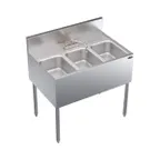 image of Krowne KR24-33C 36" Underbar Sink Units, 3 Compartment without Drainboard