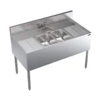 image of Krowne KR24-42C Underbar Sink Units, 2 Compartment with 2 Drainboards