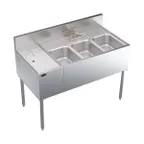 image of Krowne KR24-43R 48" Underbar Sink Units, 3 Compartment with Left Drainboard