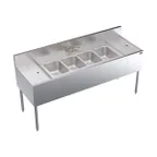 image of Krowne KR24-64C 72" Underbar Sink Units, 4 Compartment with 2 Drainboards
