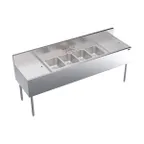 image of Krowne KR24-74C 84" Underbar Sink Units, 4 Compartment with 2 Drainboards