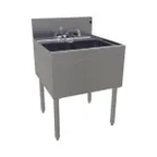 image of Glastender DSB-24-S 24" 2 Compartment Underbar Sink w/ Deck-Mount Faucet, No Drainboards