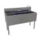 image of Glastender FSA-48-S 48" 4 Compartment Underbar Sink w/ Splash-Mount Faucet, No Drainboards