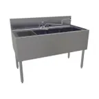image of Glastender FSB-48-S 48" 4 Compartment Underbar Sink w/ Deck-Mount Faucet, No Drainboards