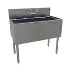 image of Glastender TSA-36-S 36" 3 Compartment Underbar Sink w/ Splash-Mount Faucet, No Drainboards