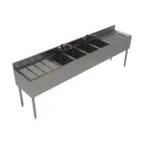 image of BK Resources UB4-18-496TS 96" Underbar Sink Units, 4 Compartment with 2 Drainboards