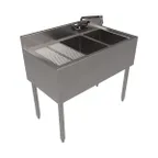 image of BK Resources UB4-18-236LS 36" Underbar Sink Units, 2 Compartment with Left Drainboard