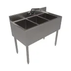 image of BK Resources UB4-18-336S 36" Underbar Sink Units, 3 Compartment without Drainboard
