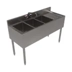 image of BK Resources UB4-18-348RS 48" Underbar Sink Units, 3 Compartment with Right Drainboard