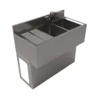 image of BK Resources UBB-18-236LS Underbar Sink Units, 2 Compartment with Left Drainboard