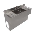 image of BK Resources UBB-18-248TS Underbar Sink Units, 2 Compartment with 2 Drainboards
