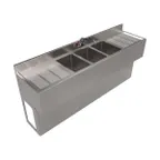 image of BK Resources UBB-18-372TS Underbar Sink Units, 3 Compartment with 2 Drainboards