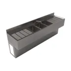 image of BK Resources UBB-21-384TS Underbar Sink Units, 3 Compartment with 2 Drainboards