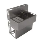 image of BK Resources UBDW-18-236LS Underbar Sink Units, 2 Compartment with Left Drainboard