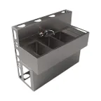 image of BK Resources UBDW-18-348RS Underbar Sink Units, 3 Compartment with Right Drainboard