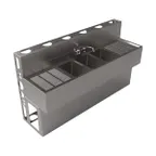 image of BK Resources UBDW-18-372TS Underbar Sink Units, 3 Compartment with 2 Drainboards