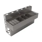 image of BK Resources UBDW-21-372TS Underbar Sink Units, 3 Compartment with 2 Drainboards